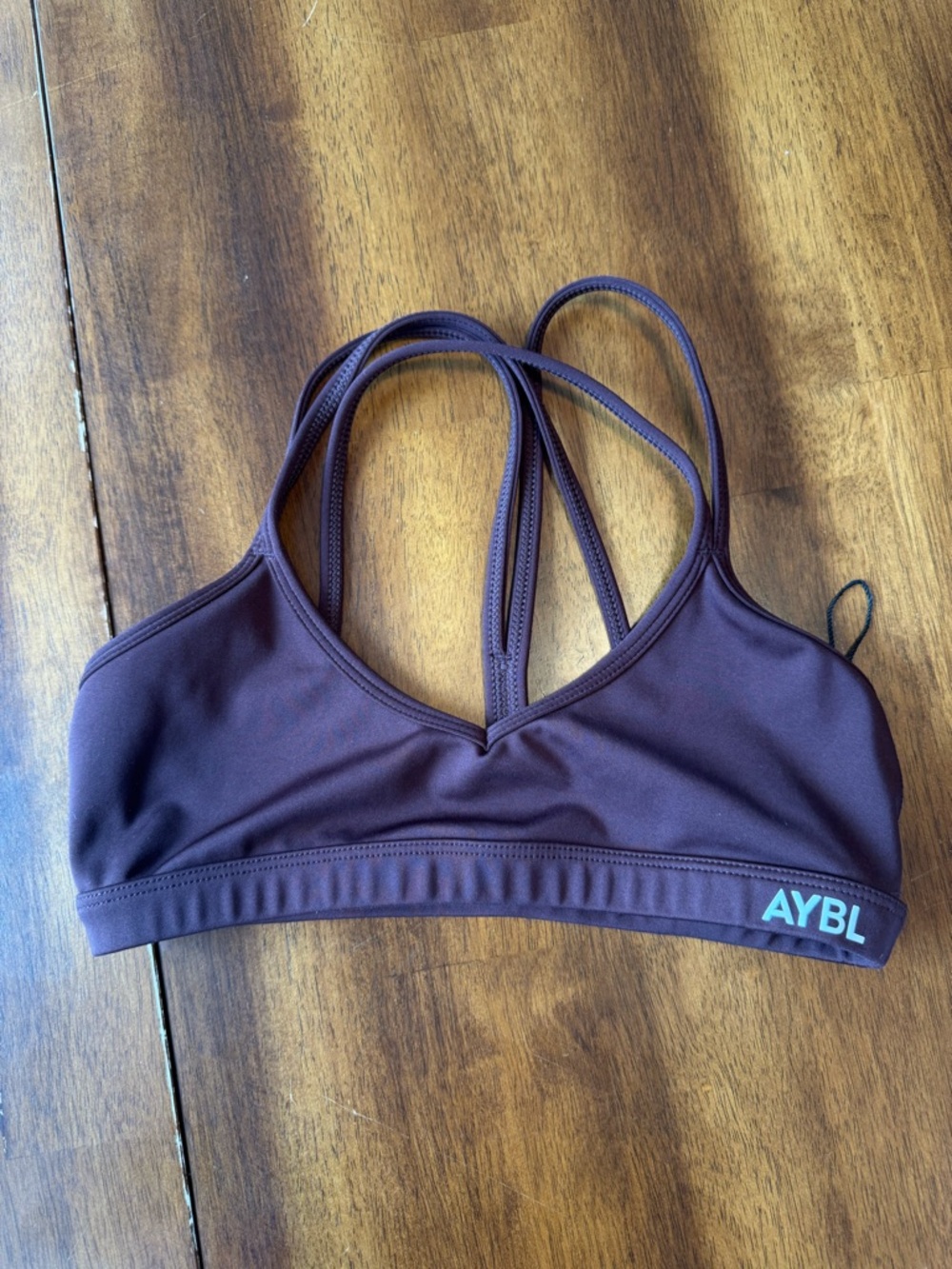 AYBL plum Strappy Sports Bra with Double Back Straps